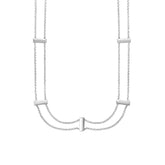 Sterling Silver Double Chain Chocker Necklace, 16" fine designer jewelry for men and women